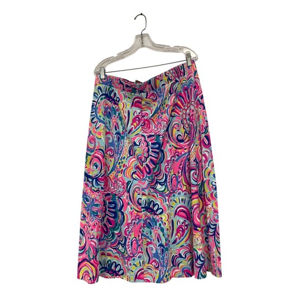 Lilly Pulitzer Womens Shia Midi Skirt XL Pink Psychedelic Sunshine 24053 NWT - Picture 4 of 13